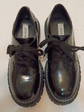 Steve Madden Delaney Black Patent Platform Oxfords Women’s Size 5.5M